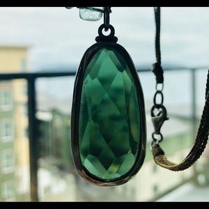 Silpada Sterling Silver Green Seaglass Necklace